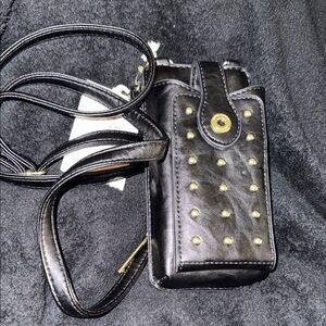 Jessica Simpson Black and Gold Studded Chain Bag